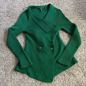 Women's Lauren Ralph Lauren Double
Breasted Knit Sweater Shawl Evergreen Size PL